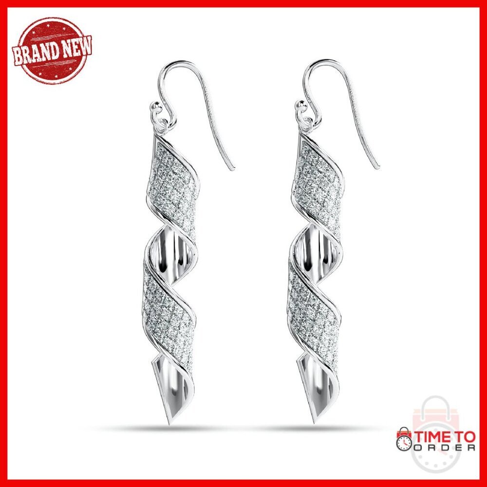 Sterling Silver Infinity Knot Drop Earrings French Wire 50mm